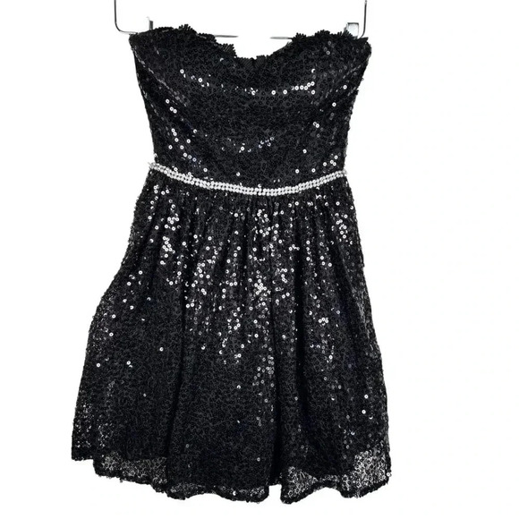 City Triangle Sequin Party Dress Size 1 Small Pearl Rhinestone New Year’s Formal - Picture 1 of 11